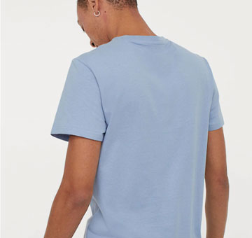 men blue solid round neck t shirt regular fit